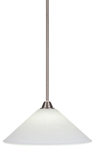 Paramount 1-Light Mini Pendant, Brushed Nickel, 16" White Matrix Glass