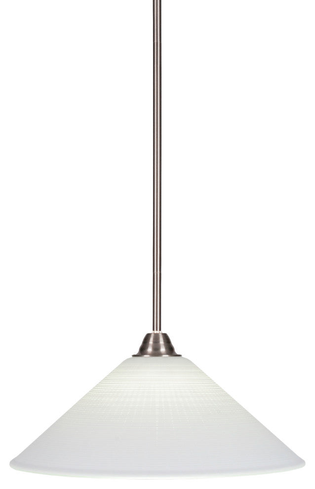 Paramount 1-Light Mini Pendant, Brushed Nickel, 16" White Matrix Glass