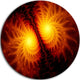 Fiery Wings Of Dragon, Abstract Digital Art Disc Metal Artwork, 11"