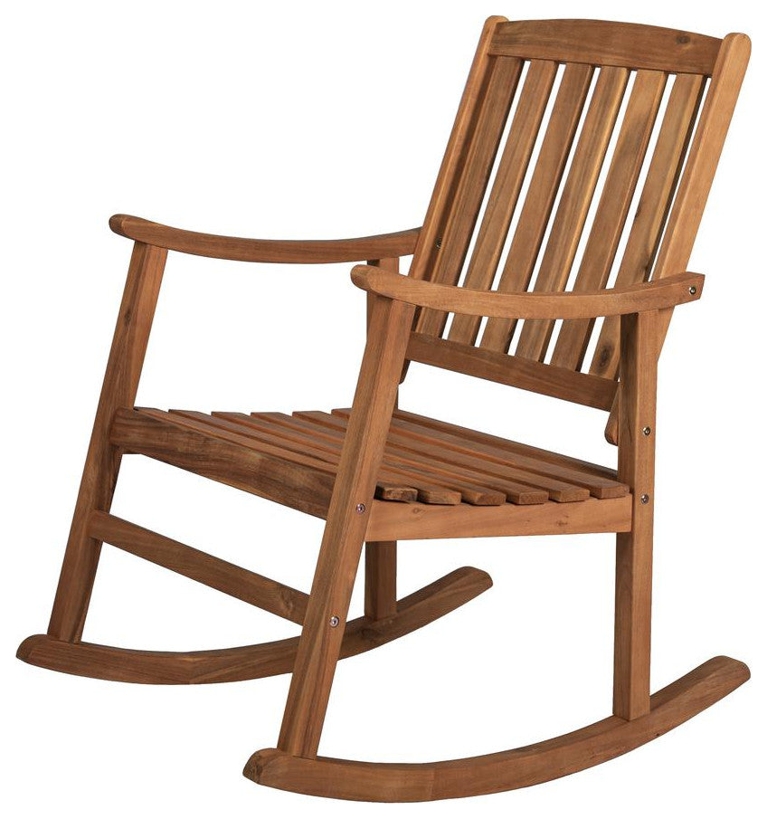 Penny Classic Slat Back Acacia Wood Patio Outdoor Rocking Chair