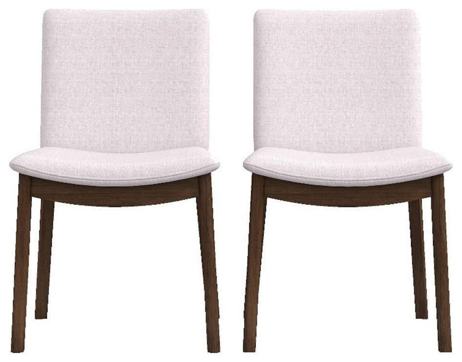 Valentine Mid-Century Modern Cream Fabric Dining Chair (Set of 2)