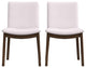 Valentine Mid-Century Modern Cream Fabric Dining Chair (Set of 2)