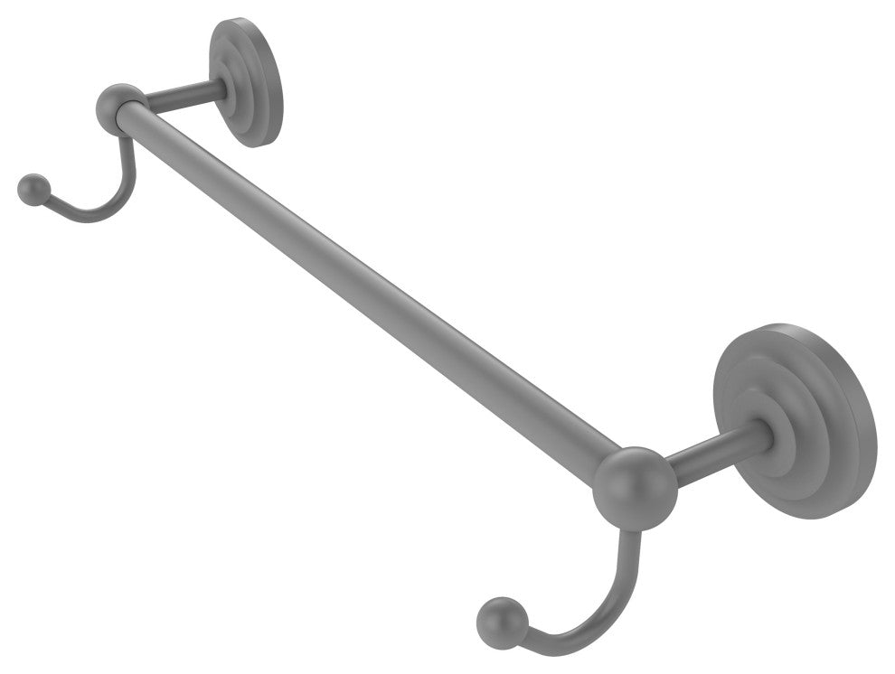 Prestige Que New 24" Towel Bar with Integrated Hooks, Matte Gray