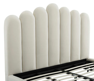 TOV Furniture Celine Cream Velvet Bed in Queen