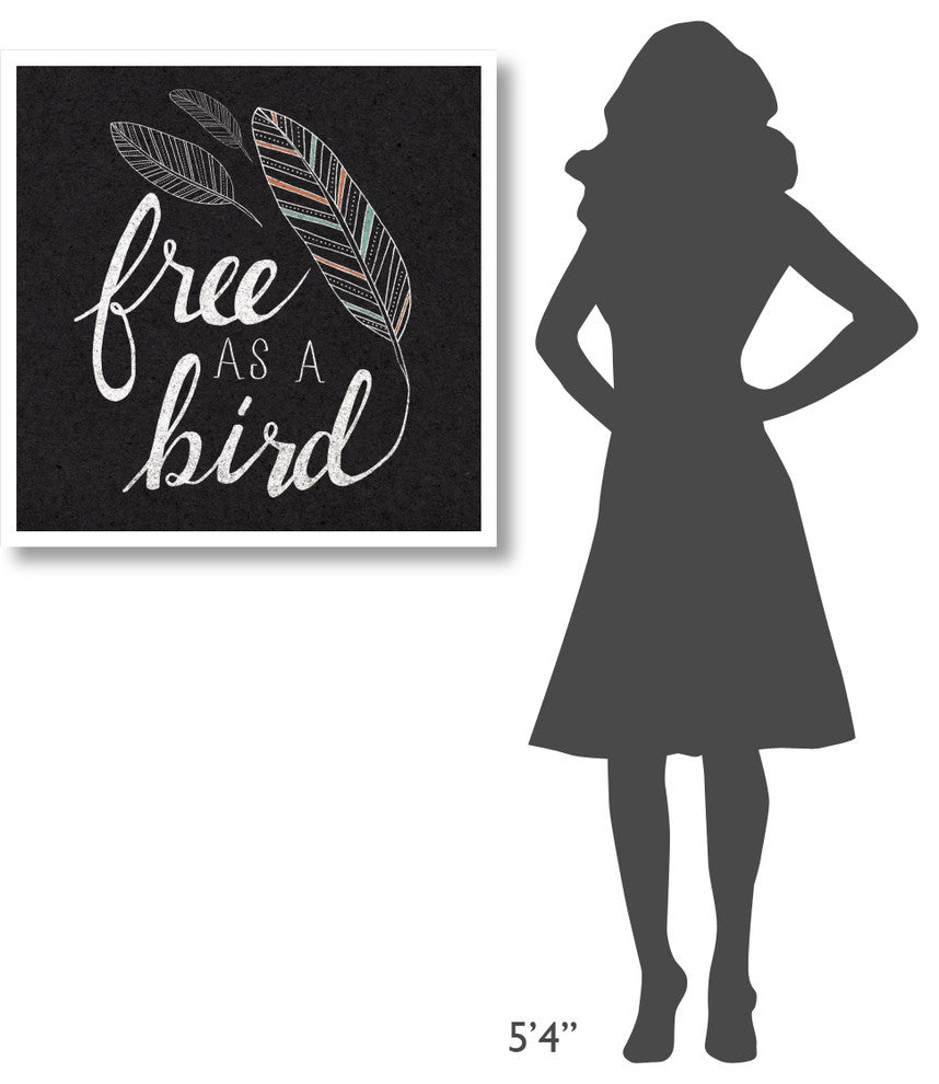 "Free as a Bird Black" Digital Paper Print by Laura Marshall, 32"x32"