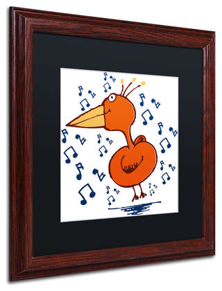 'Music Bird' Matted Framed Canvas Art by Carla Martell