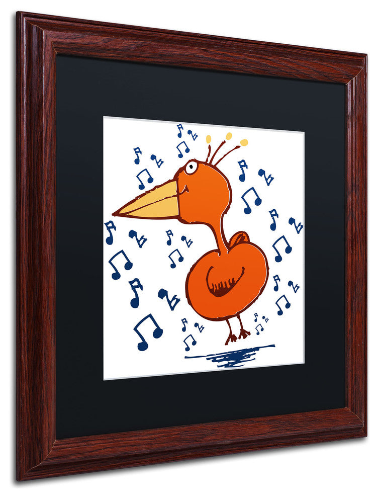 'Music Bird' Matted Framed Canvas Art by Carla Martell