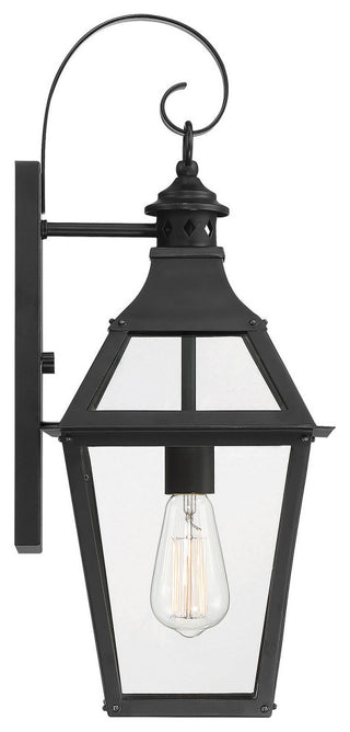 Jackson Black With Gold Highlighted 1-Light Outdoor Sconce, 9x22