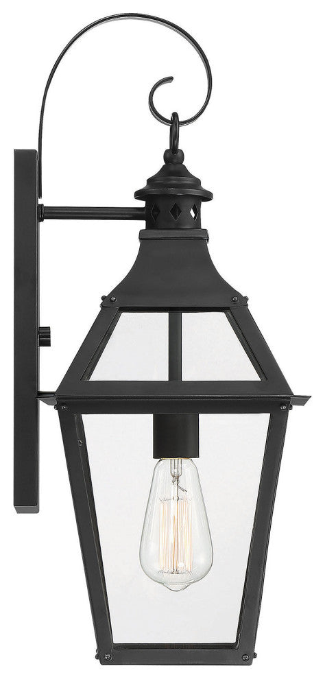 Jackson Black With Gold Highlighted 1-Light Outdoor Sconce, 9x22