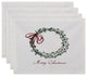 Decorative Holiday Placemat, Set of 4, Word Print, Green