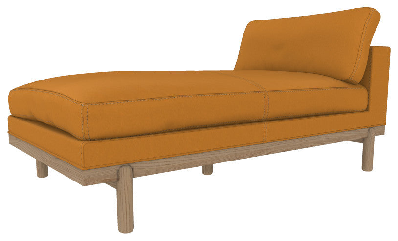Cantor Leather Chaise, Finish: Dove, Leather: Saffron