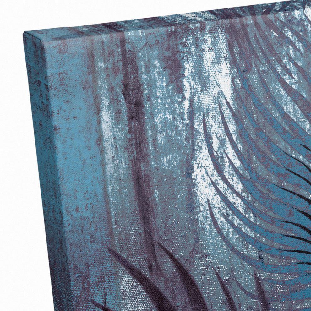 Peacock Abstract Blues 2 16x20 Canvas Wall Art