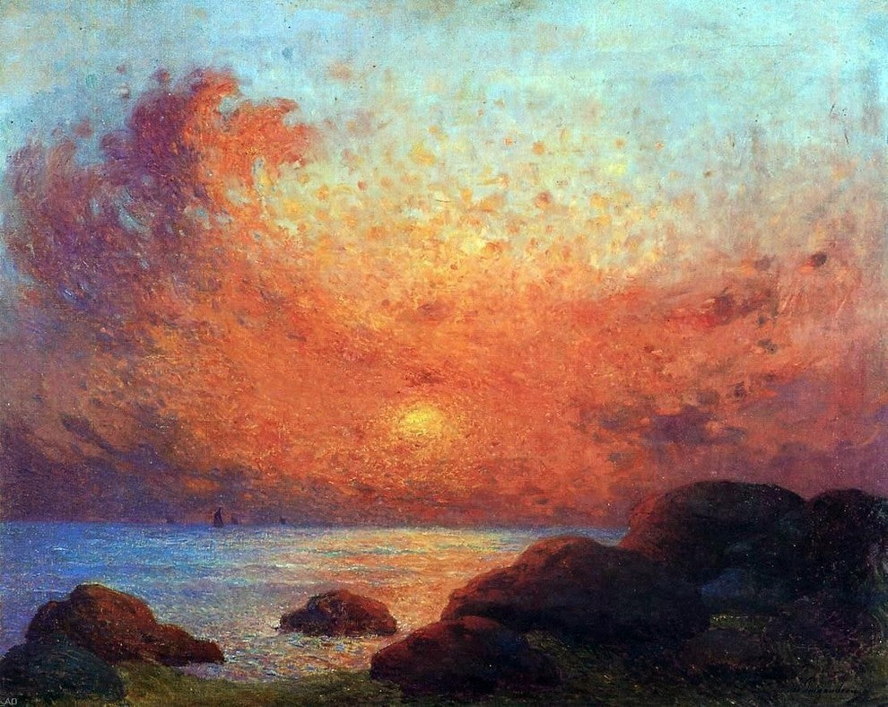 Ferdinand Du Puigaudeau The Sun Setting, Gallery Wrapped Canvas Print, 20"x25"