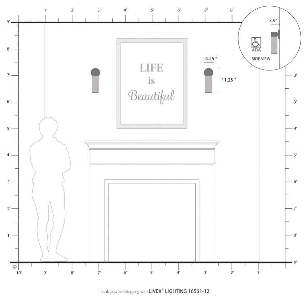 Lindale 1 Light Satin Brass ADA Single Sconce