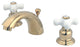 Victorian Widespread Bathroom Faucet, Polished Brass