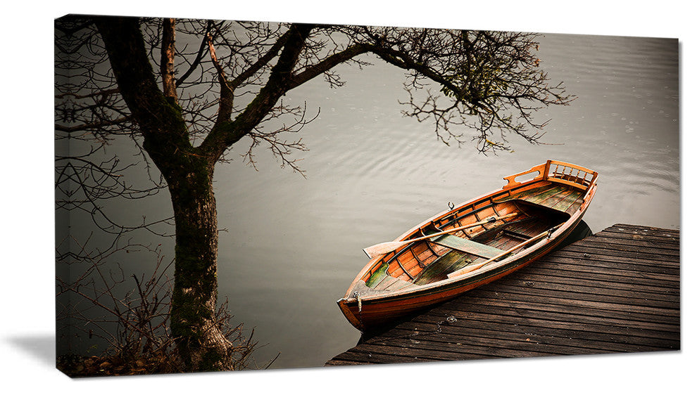 Little Rowing Boat Ferry, Boat Canvas Art Print, 32"x16"