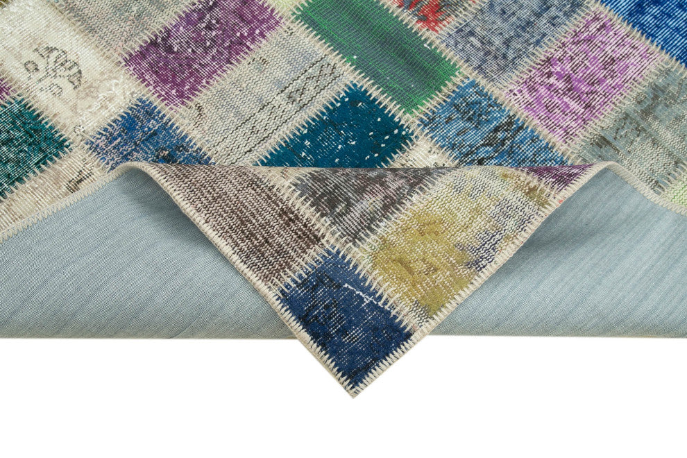 Rug N Carpet - Handwoven Anatolian 5' 7" x 7' 9" Vintage Patchwork Area Rug