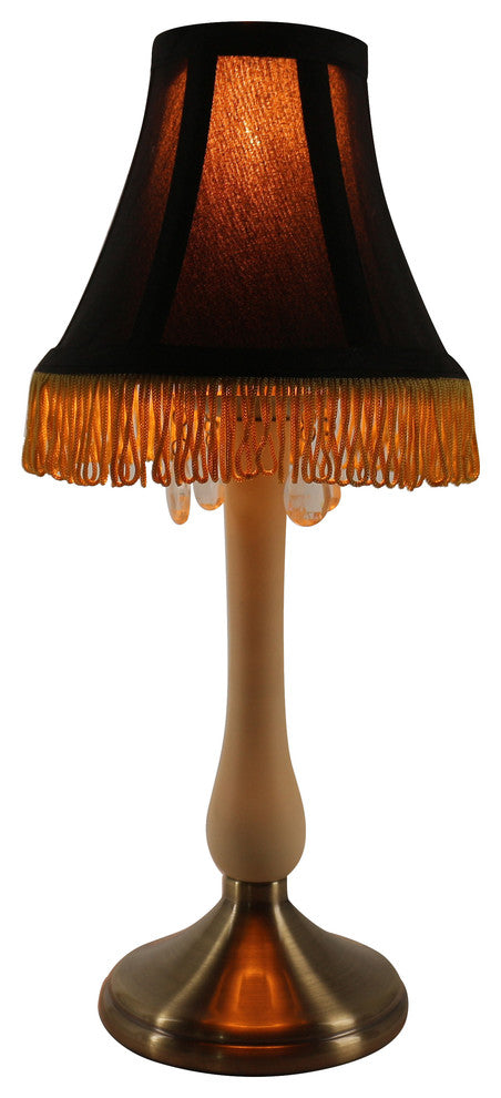 Perlina Accent Lamp, Antique Brass and Cream Base with Crystal Accent