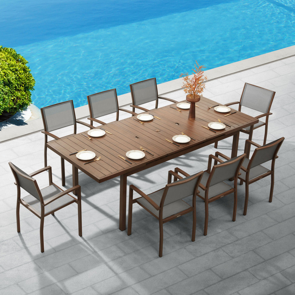 HIGOLD Carlo Outdoor Dining Chairs for 8 Persons, Aluminumï¼ˆSet of 8ï¼‰