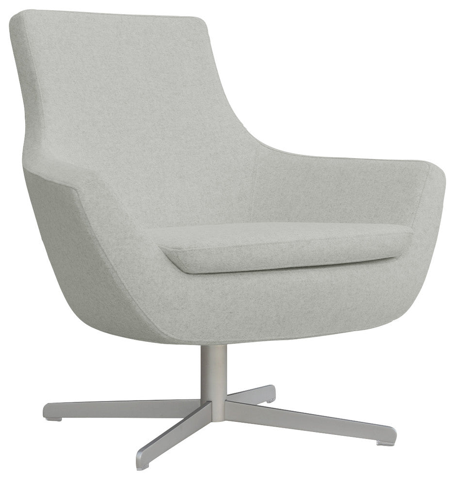 Rebecca 4 Star Chair, Matte Brushed Nickel Base, Silver Camira Wool