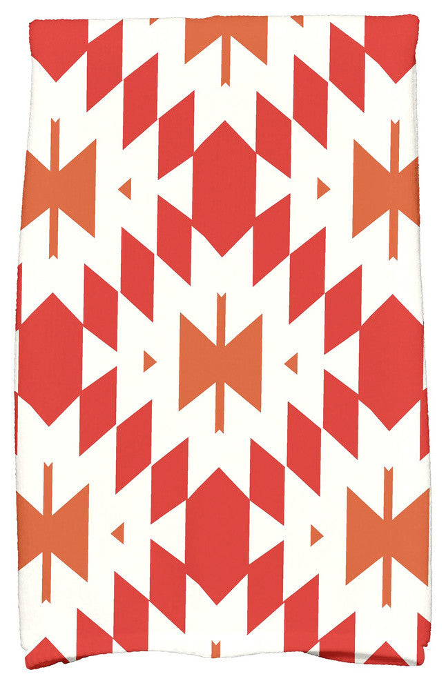 Patna Geometric Print Hand Towel, Orange