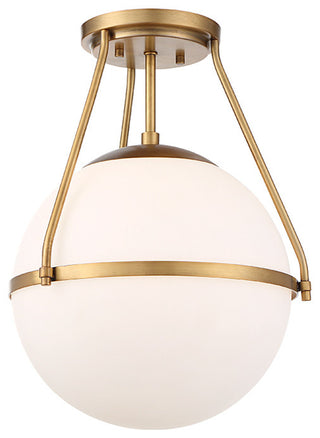 1-Light Semi-Flush Mount, Natural Brass