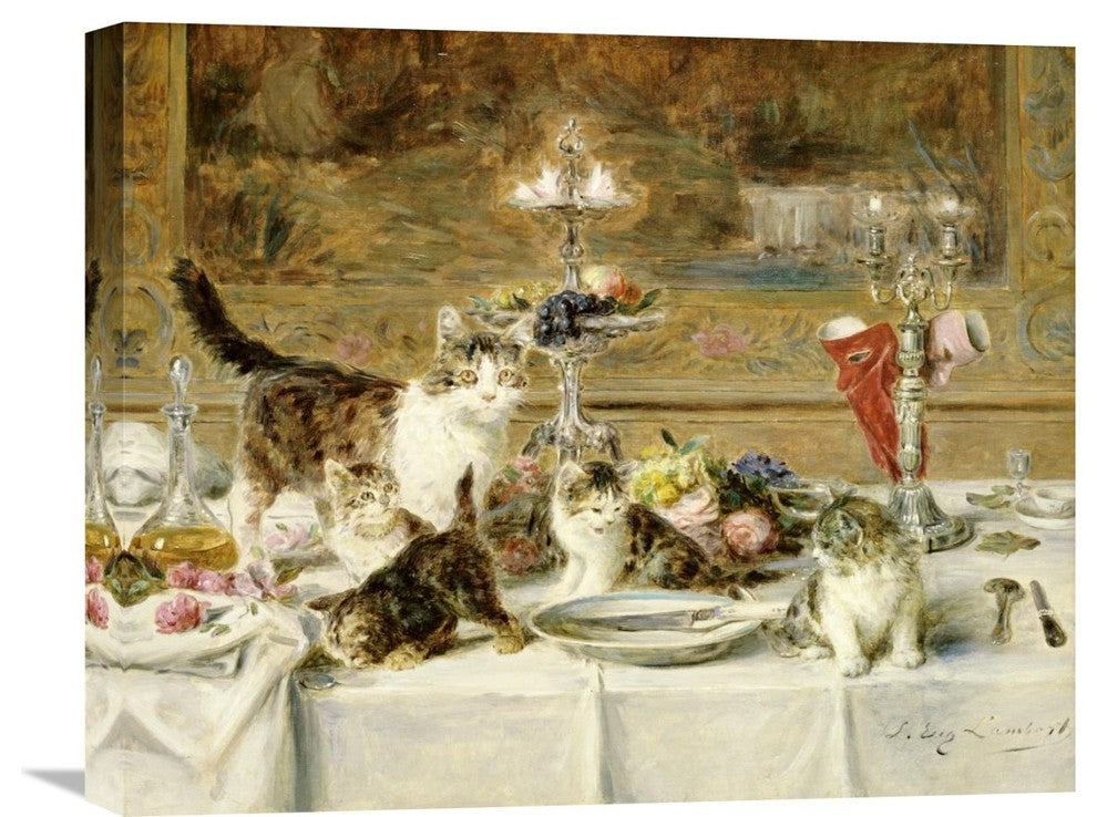 "After Dinner" Stretched Canvas Giclee by Louis Eugene Lambert, 22"x18"