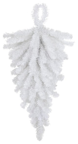 30" Snow White Artificial Teardrop Christmas Swag Unlit