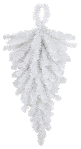 30" Snow White Artificial Teardrop Christmas Swag Unlit