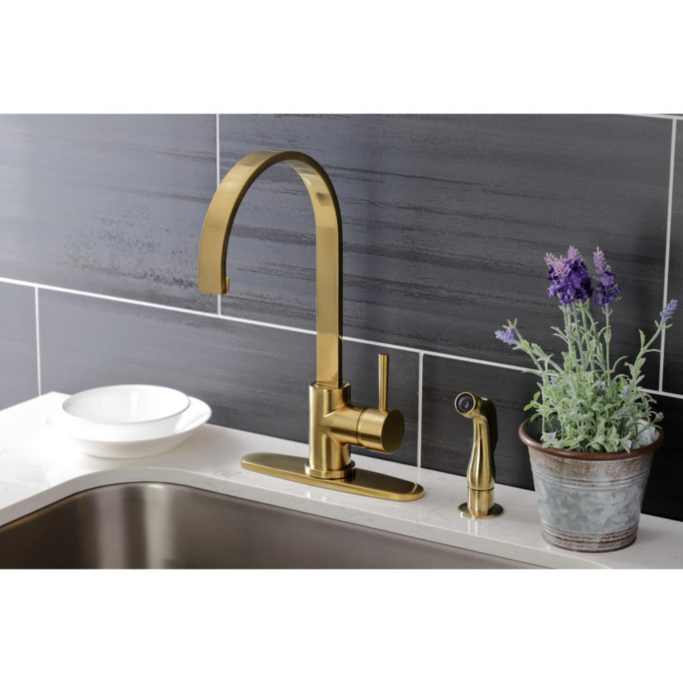 LS8713DLSP Concord Single-Handle Kitchen Faucet With Side Sprayer, Brushed Brass
