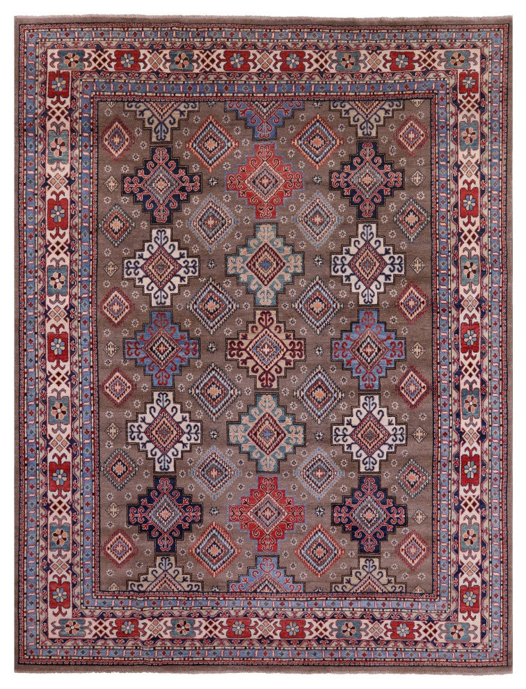 9' 1" X 12' 1" Handmade Super Kazak Wool Rug Q9505
