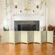 2 ft. Short Woven Fiber Room Divider 8 Panel Cream