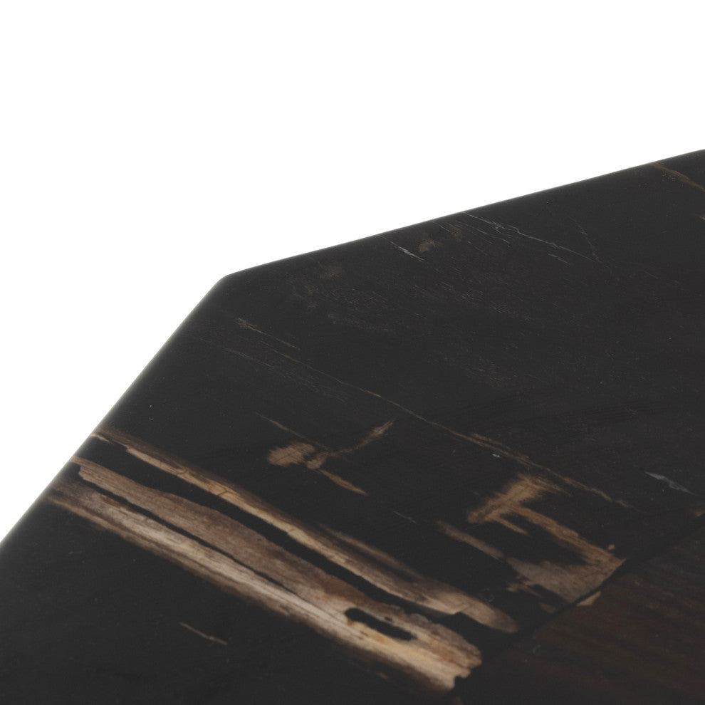 Shep End Table, Polished Petrified Wood
