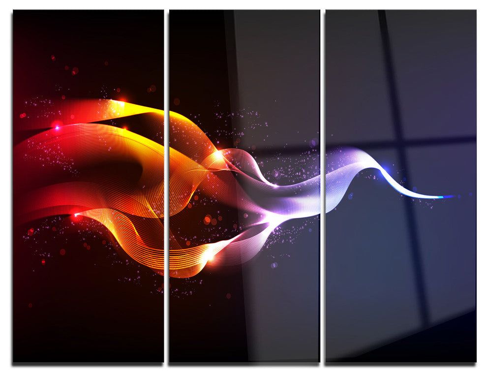 "Abstract Vector Waves" Metal Wall Art, 3 Panels, 36"x28"