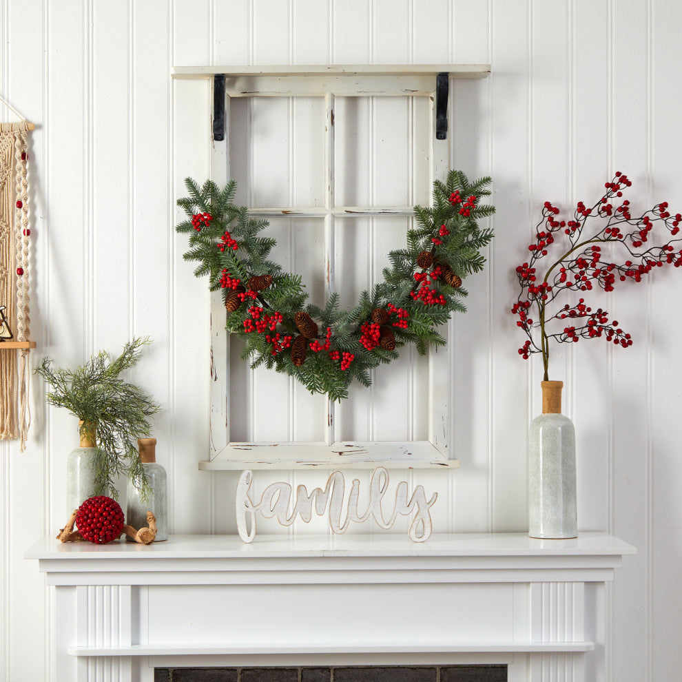 40" Pines, Red Berries and Pinecones Artificial Christmas Garland