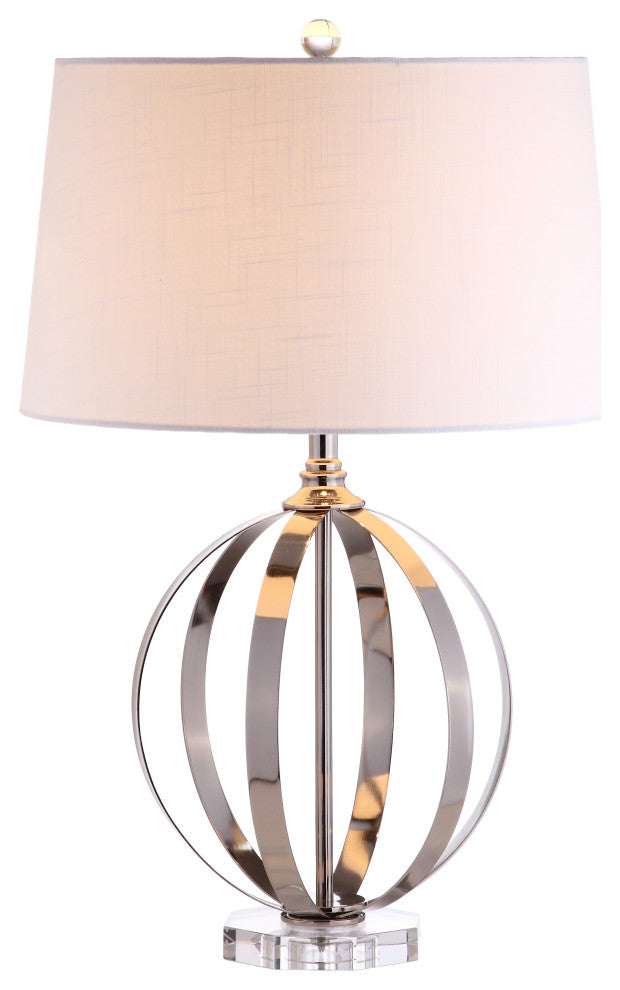 Logan 26" Metal Orb Table Lamp, Polished Nickel