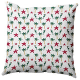 Christmas Beach Pattern Accent Pillow, Christmas Pink, 18"x18"
