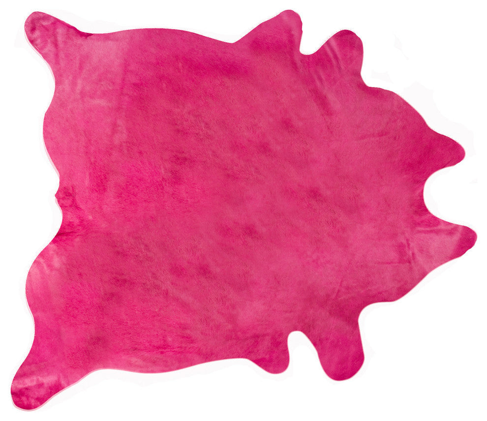 Geneva Cowhide Rug, 5'x7', Fuschia