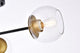 Brooke 26" Flush Mount, Black and Brass With Clear Shade