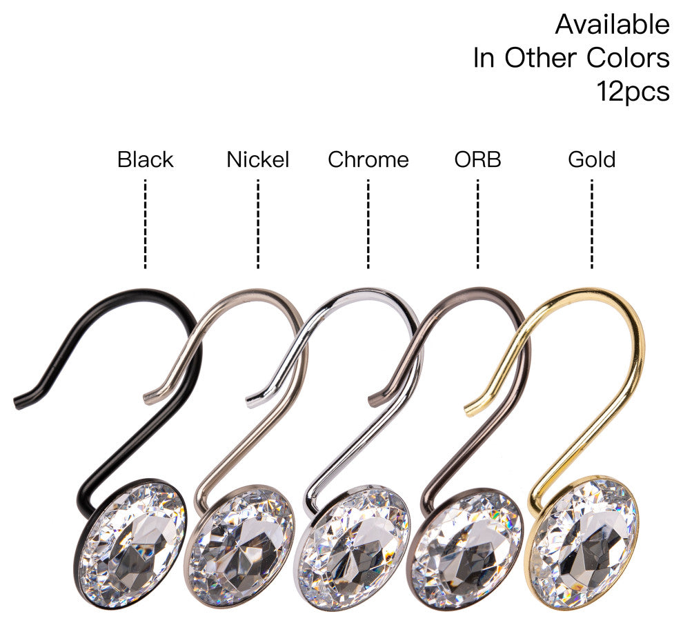Utopia Alley Shower Hooks - Shower Curtain Rings for Bathroom, Chrome