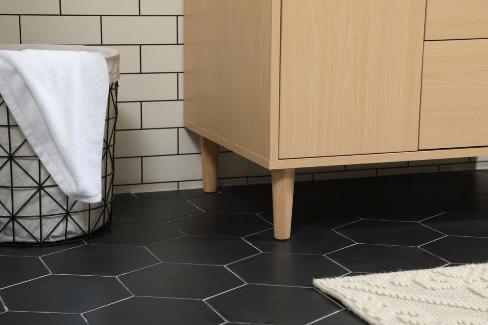 Home Living Modern Natural Oak-Light Bathroom Vanity, Maple, 36"