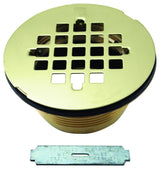 Brass Body Swedge-Lock Shower Drain With Grid In Polished Brass