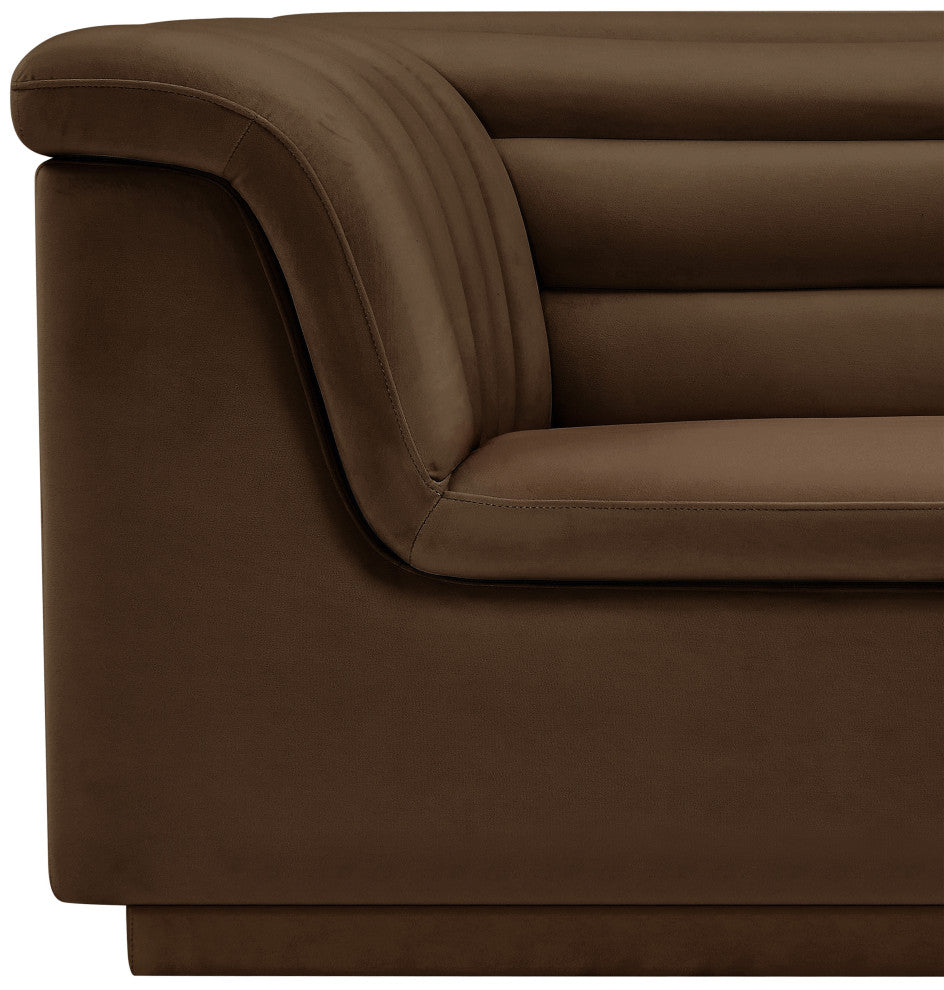 Cascade Upholstered Set, Brown, Velvet, Chair