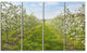 Bloomy Peach Forest Photography, Floral Canvas Print, 48"x28", 4 Panels