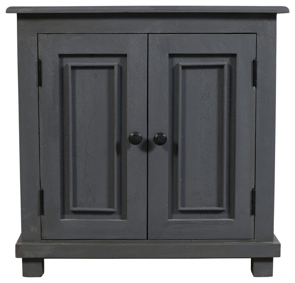 Jenna 2-Door Solid Wood Nightstand, a Gray Finish