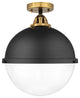 Innovations 288-1C-BAB-HFS-122-BK Hampden 1 Light Semi-Flush Mount, Matte Black