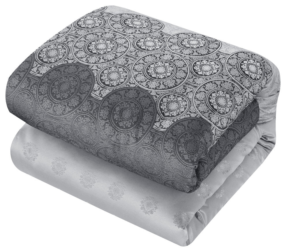 Harwick 7-Piece Comforter Set, Gray, Queen