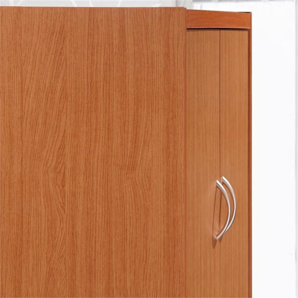 Hodedah 4 Door Kitchen Pantry with 4 Shelves 5 Compartments in Cherry Wood