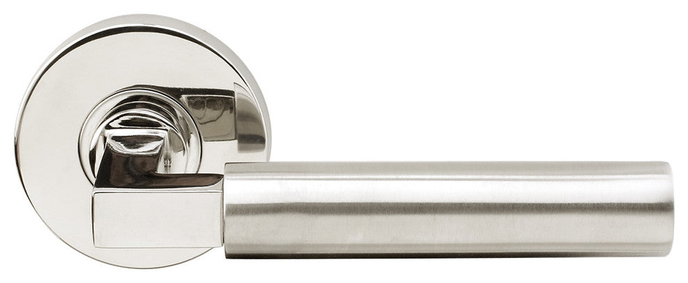 Aurora Lever, Half Passage, RH, Split Finish Polished/Satin Stainless Steel