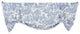 Ellis Curtain Victoria Park Toile 60"x24" Tie-Up Valence, Blue, Blue